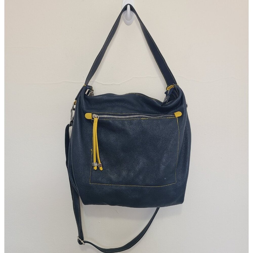 Mywalit Shoulder Bag Blue Yellow Leather Purse